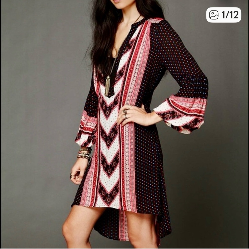 Free People Revolve Peace Maker Bandana Dress, Boho, Peasant, L